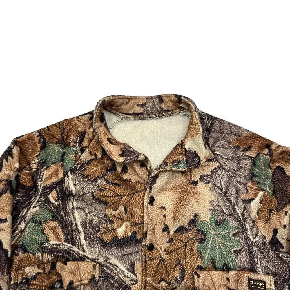 Classics By Ranger Camo Coat Men Vintage Camouflage Fleece Bomber Hunting Jacket